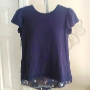 Cotton Knit cap sleeve top LOFT XS